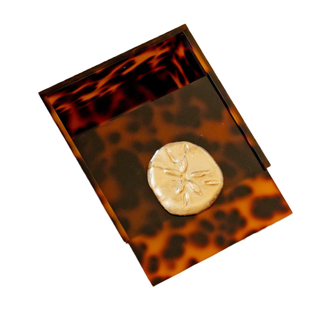Sand Dollar Acrylic Box in Tortoise by Southern Tribute