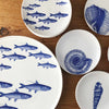 School of Fish Blue Coupe Platter by Caskata