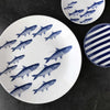 School of Fish Blue Coupe Platter by Caskata