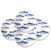 School of Fish Blue Coupe Salad Plates (Set of 4) by Caskata