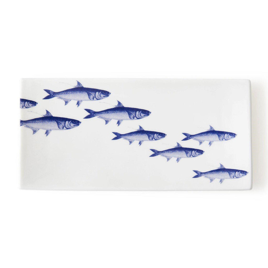 School of Fish Blue and White Sushi Trays (Set of 2) by Caskata
