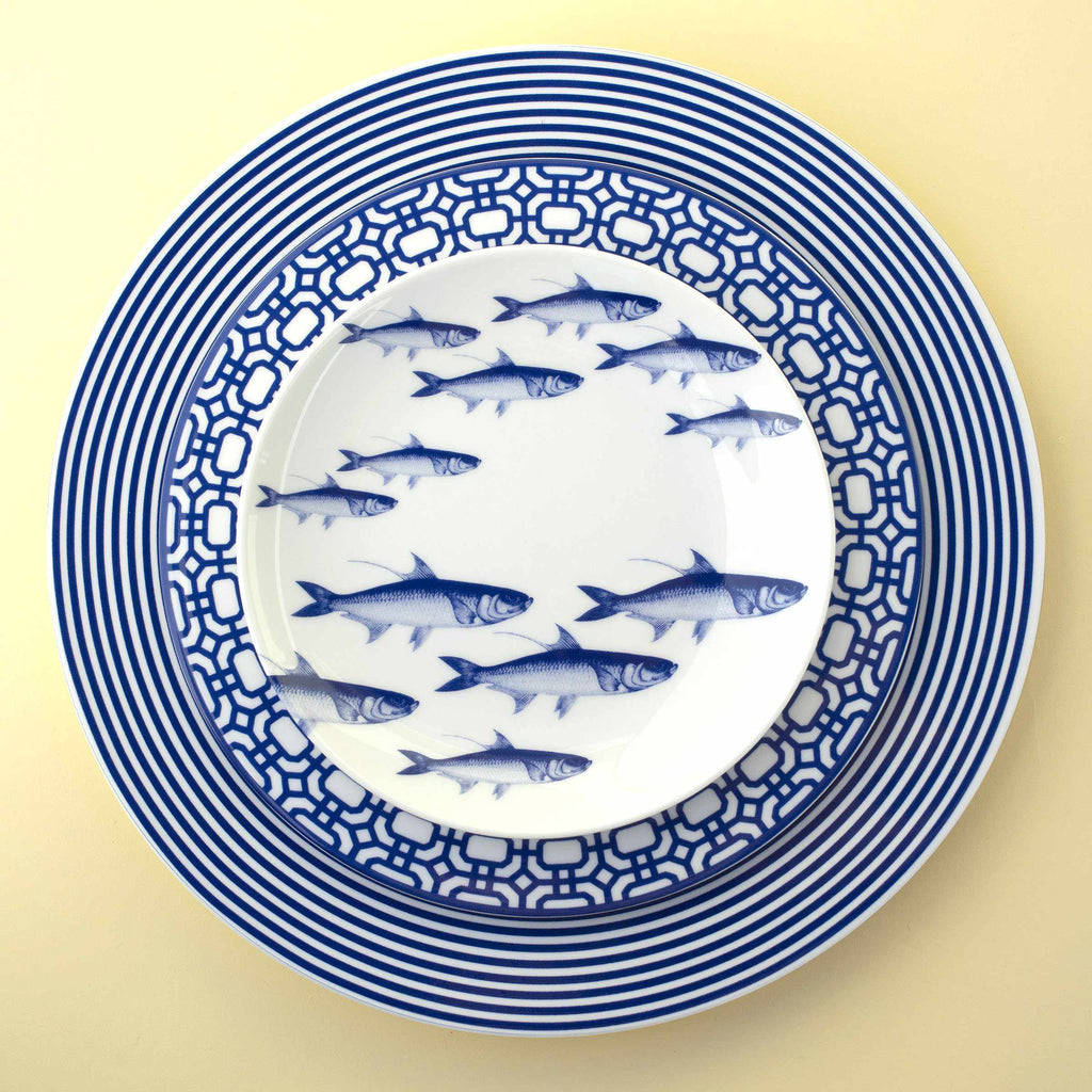 School of Fish Canapé Plates Boxed (Set of 4) by Caskata