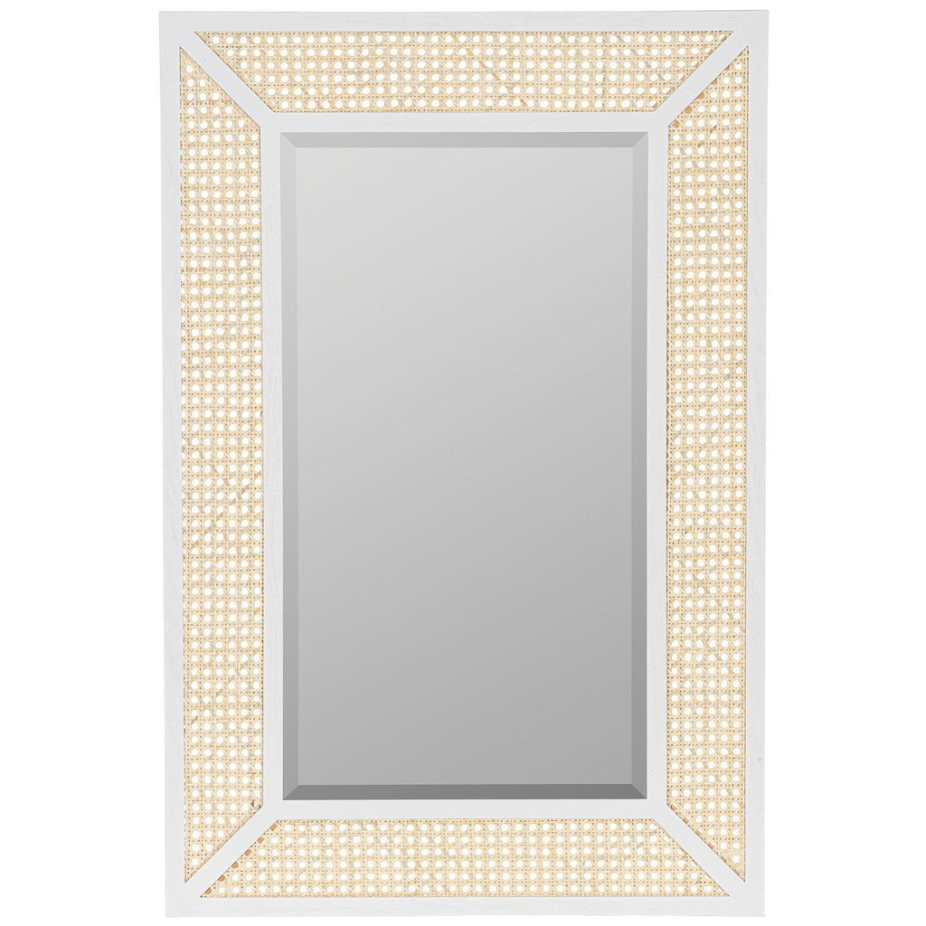 Seaside Caned 36" x 24" Dani Wall Mirror, White by Cooper Classics