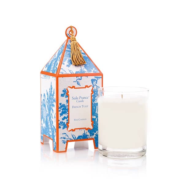 Seda France Candles - French Tulip Classic Toile Pagoda Box Candle by Seda France Candles