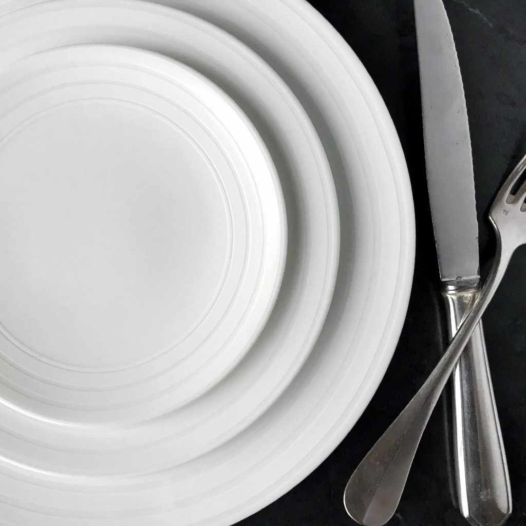 Set of (4) Cambridge Stripe 4-Piece Place Settings by Caskata