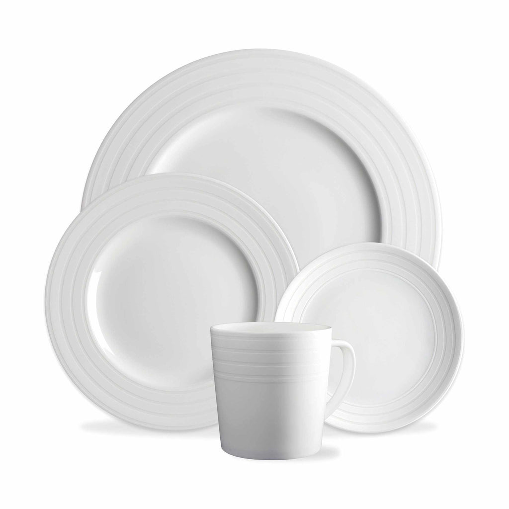 Set of (4) Cambridge Stripe 4-Piece Place Settings by Caskata