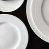 Set of (4) Cambridge Stripe White Salad Plates** by Caskata