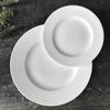 Set of (4) Cambridge Stripe White Salad Plates** by Caskata