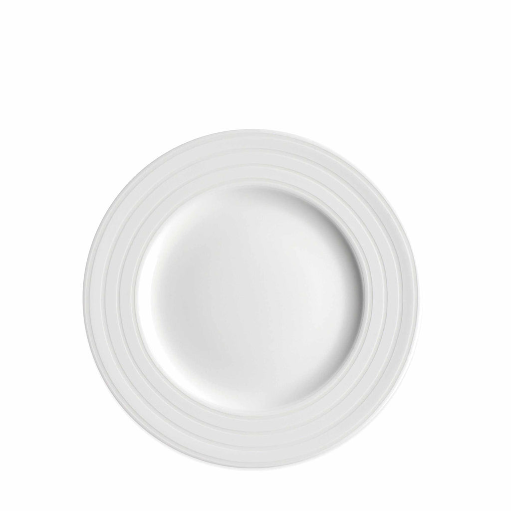 Set of (4) Cambridge Stripe White Salad Plates** by Caskata