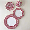 Set of (4) Casablanca Crimson Dinner Plates by Caskata