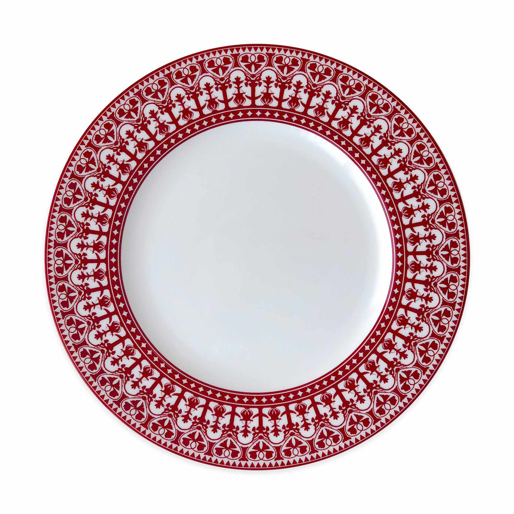 Set of (4) Casablanca Crimson Dinner Plates by Caskata