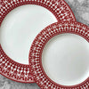 Set of (4) Casablanca Crimson Salad Plates by Caskata