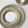 Set of (4) Ellington Shimmer - Gold & Platinum Bread & Butter Plates by Caskata