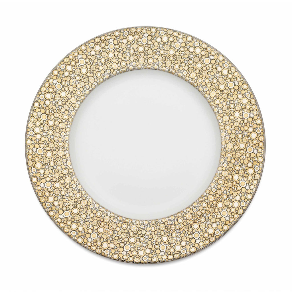 Set of (4) Ellington Shimmer - Gold & Platinum Dinner Plates by Caskata