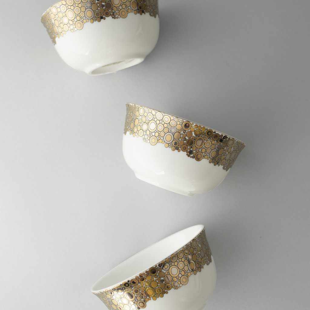 Set of (4) Ellington Shimmer - Gold & Platinum Side Bowls by Caskata