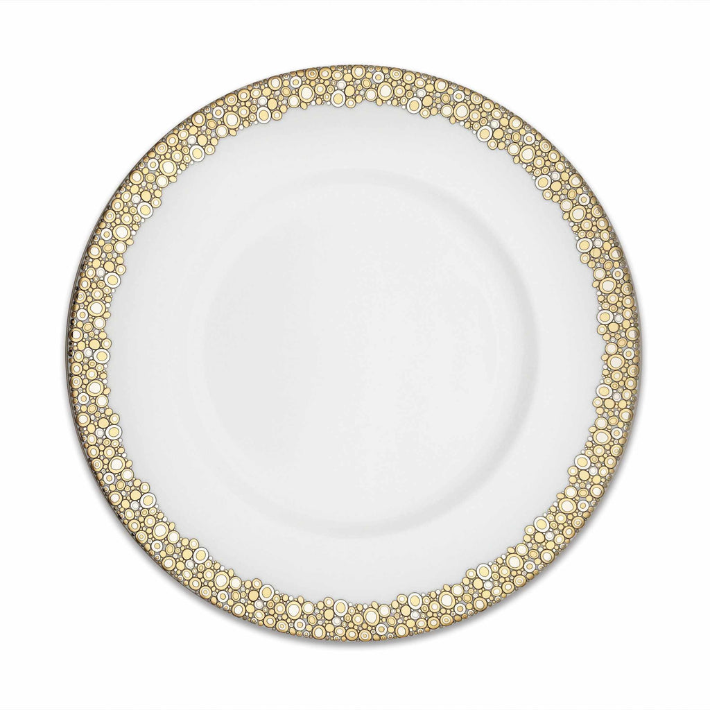 Set of (4) Ellington Shimmer - Gold & Platinum Simplified Dinner Plates by Caskata