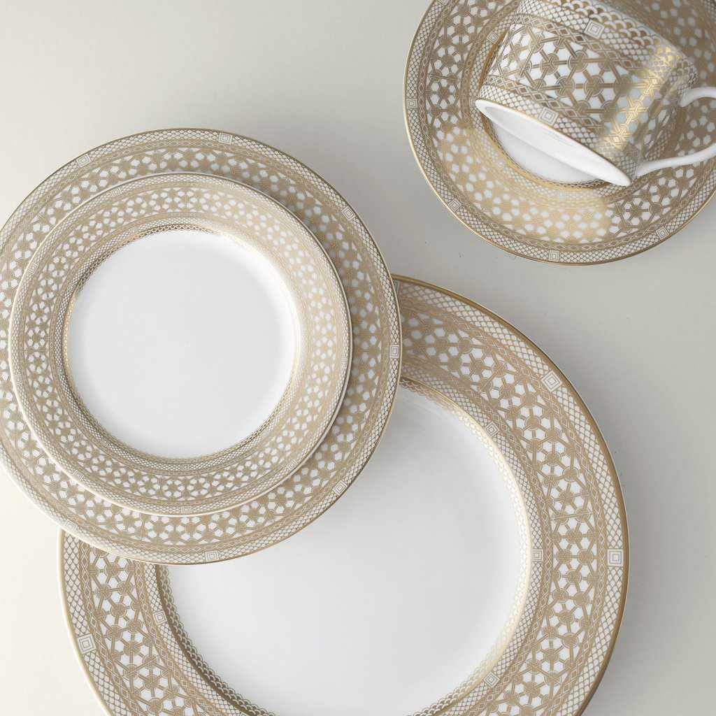 Set of (4) Hawthorne Gilt - Gold Bread & Butter Plates by Caskata