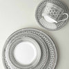 Set of (4) Hawthorne Ice - Platinum 5-Piece Place Settings by Caskata
