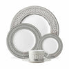 Set of (4) Hawthorne Ice - Platinum 5-Piece Place Settings by Caskata