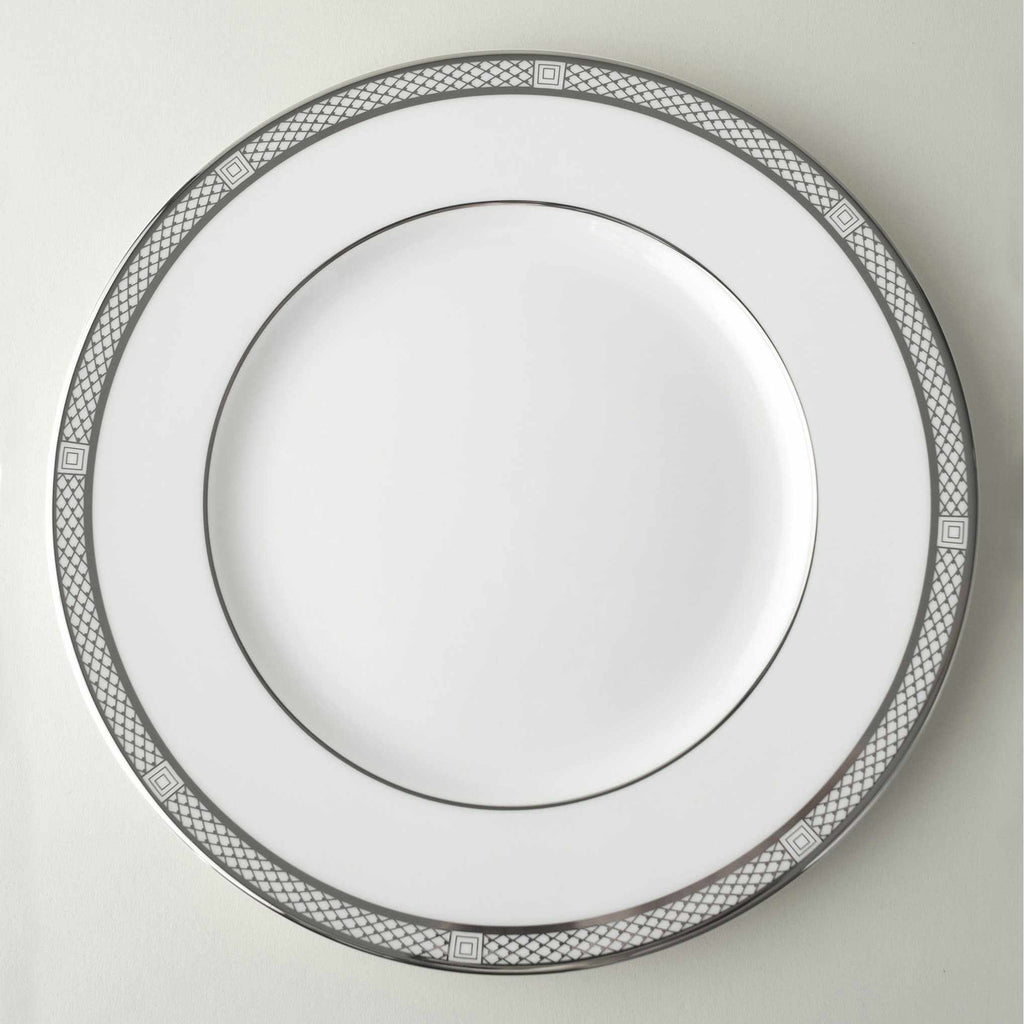 Set of (4) Hawthorne Ice Platinum Alternate Dinner Plates by Caskata