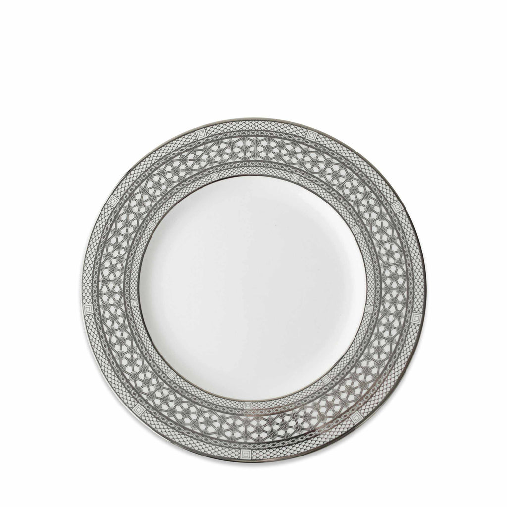 Set of (4) Hawthorne Ice (Platinum) Salad Plates by Caskata