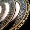Set of (4) Hawthorne Onyx - Gold, Platinum & Black 5-Piece Place Settings by Caskata