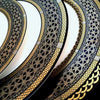 Set of (4) Hawthorne Onyx - Gold, Platinum & Black Bread & Butter Plates by Caskata