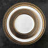Set of (4) Hawthorne Onyx - Gold, Platinum & Black Simple Dinner Plates by Caskata