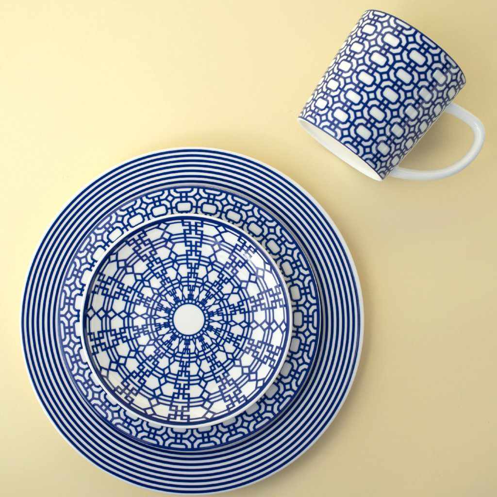 Set of (4) Newport Blue 4-Piece Place Settings by Caskata