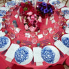 Set of (4) Peony Blue Gala Coupe Dinner Plates by Caskata