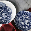 Set of (4) Peony Blue Gala Coupe Dinner Plates by Caskata