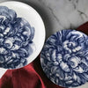 Set of (4) Peony Blue Gala Coupe Salad Plates by Caskata