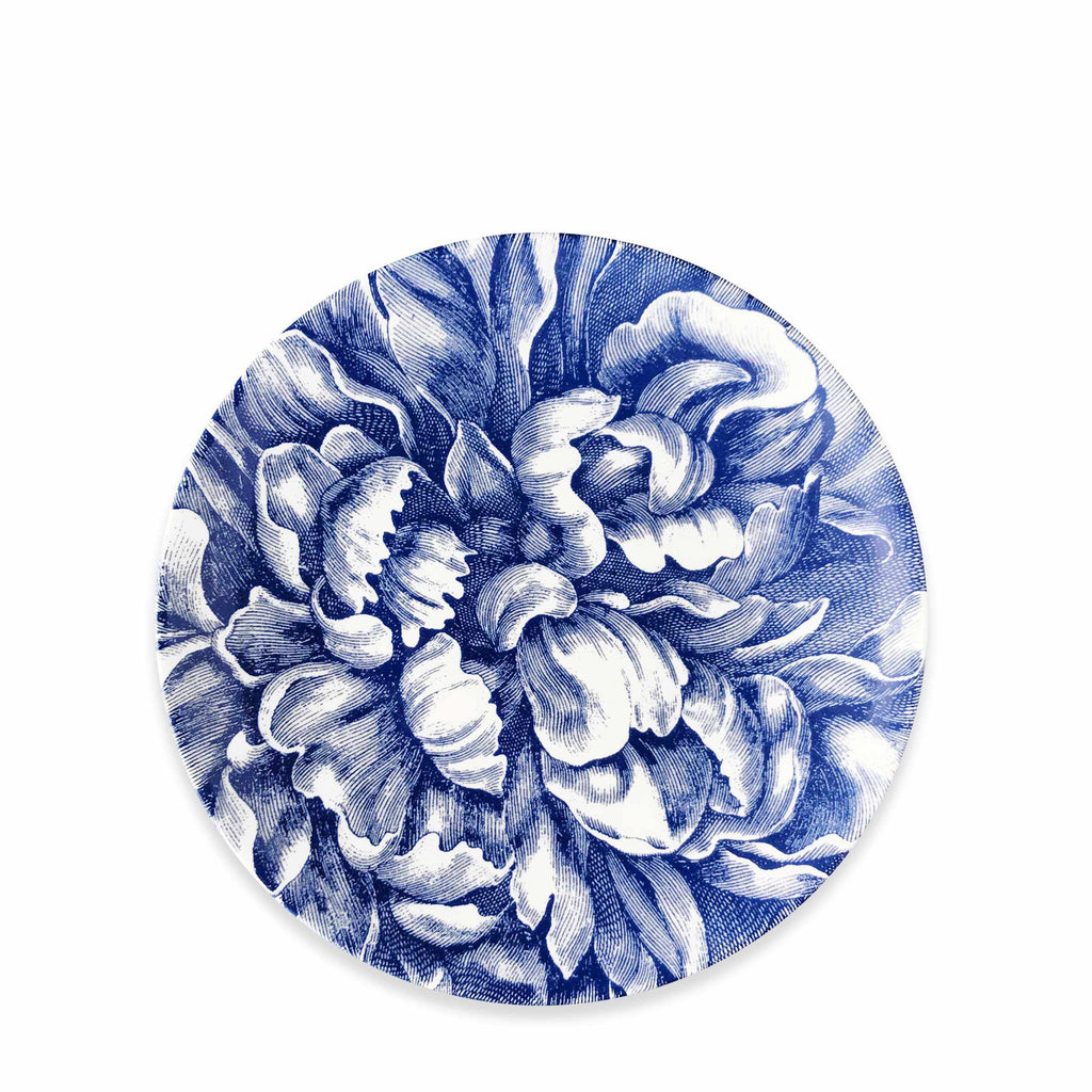 Set of (4) Peony Blue Gala Coupe Salad Plates by Caskata