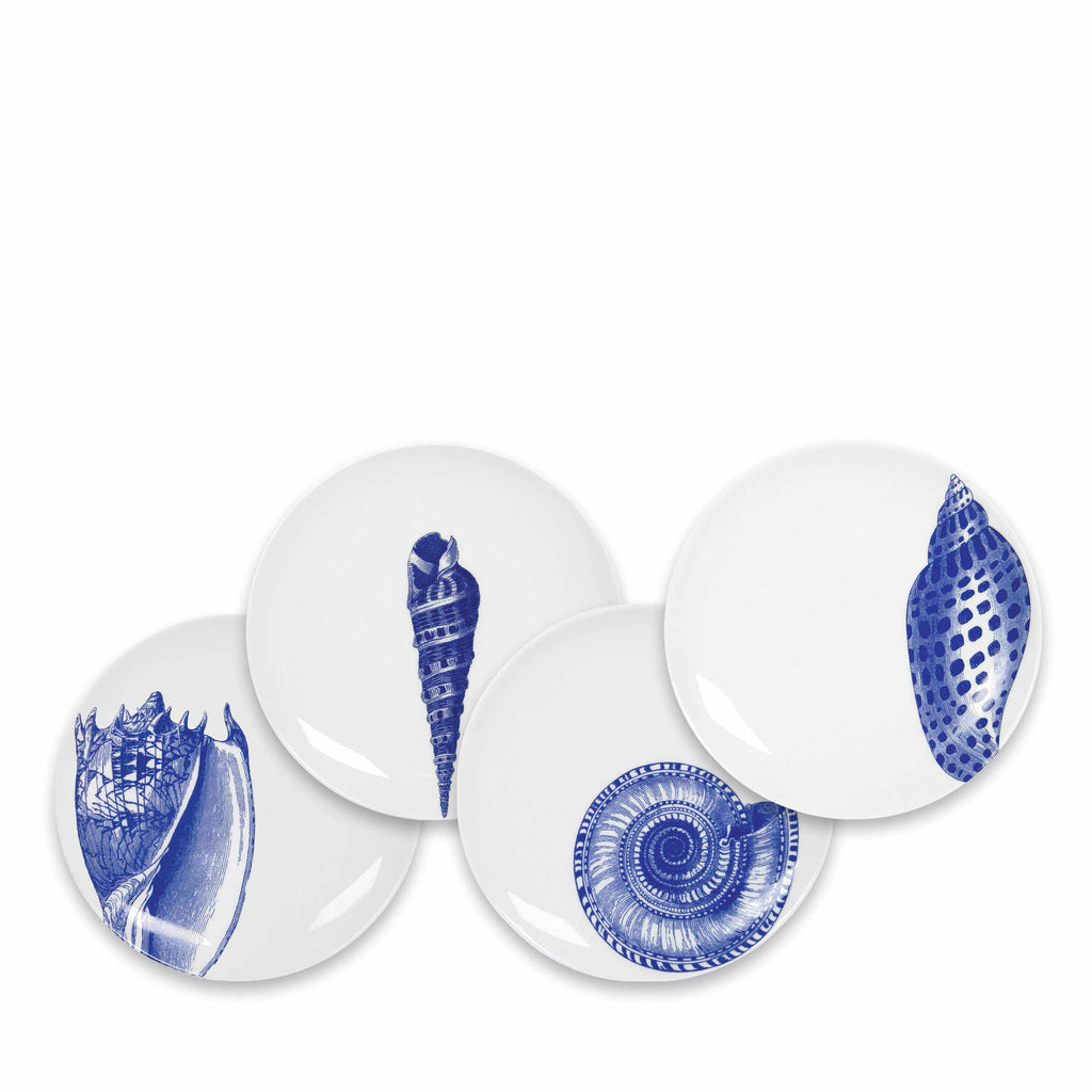 Shells Blue Canapés Mixed Set of 4 by Caskata