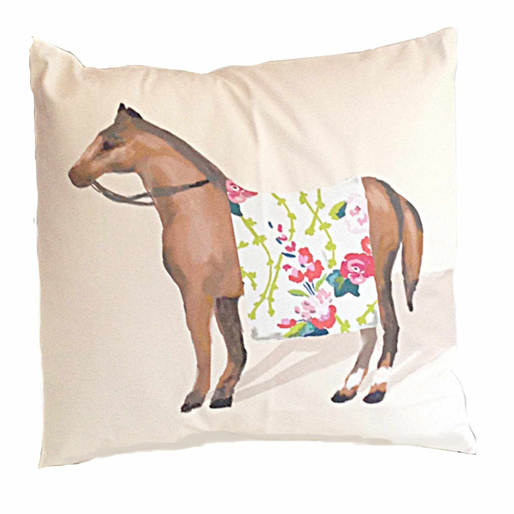 Show Horse in Chintz 22" Pillow by Dana Gibson