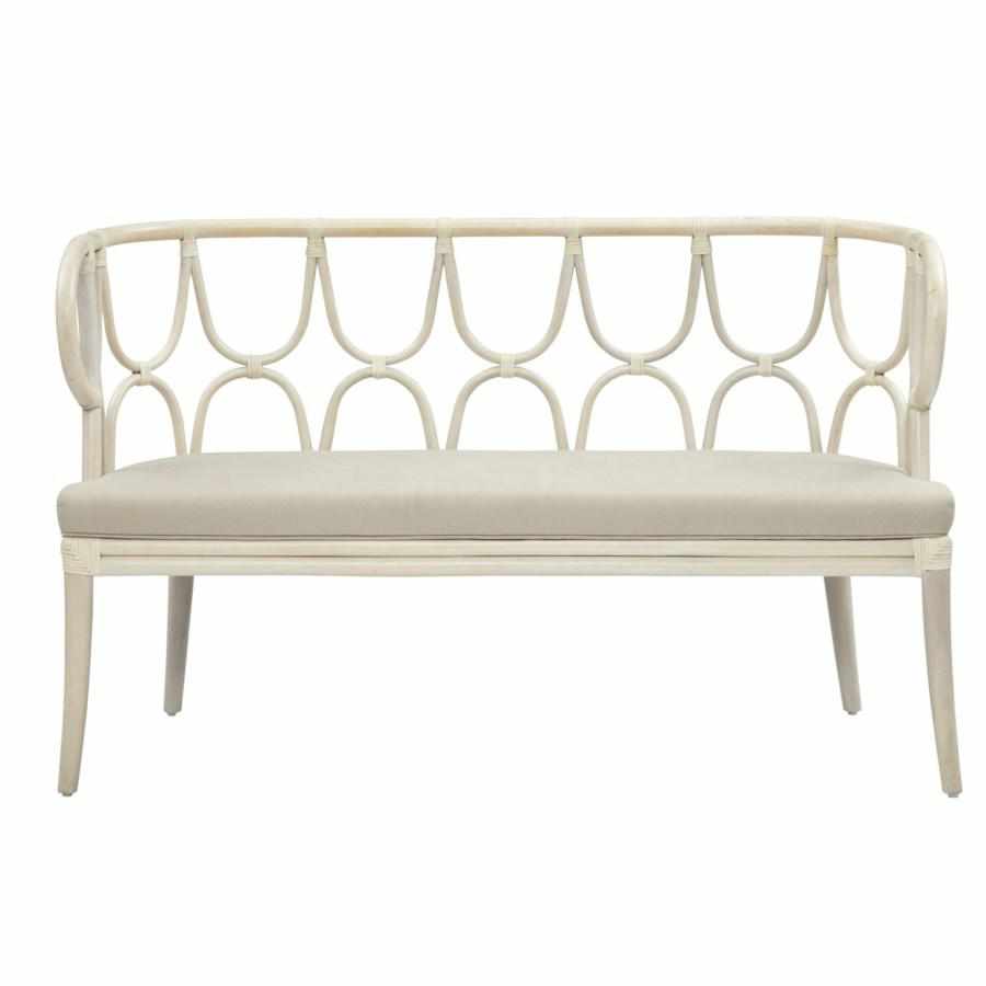 Simone Bench with Curved Back by Kenian Rattan Furniture
