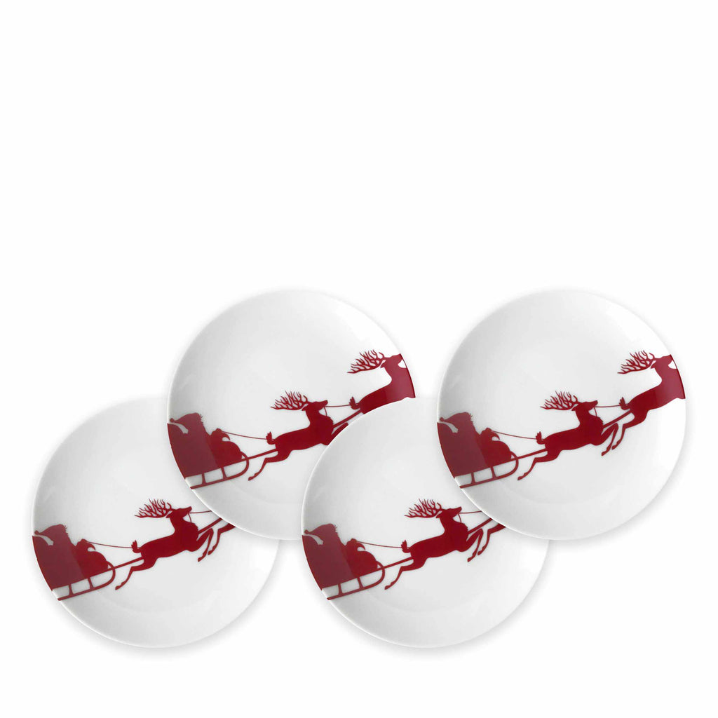 Sleigh Red Canapés Set of 4 by Caskata