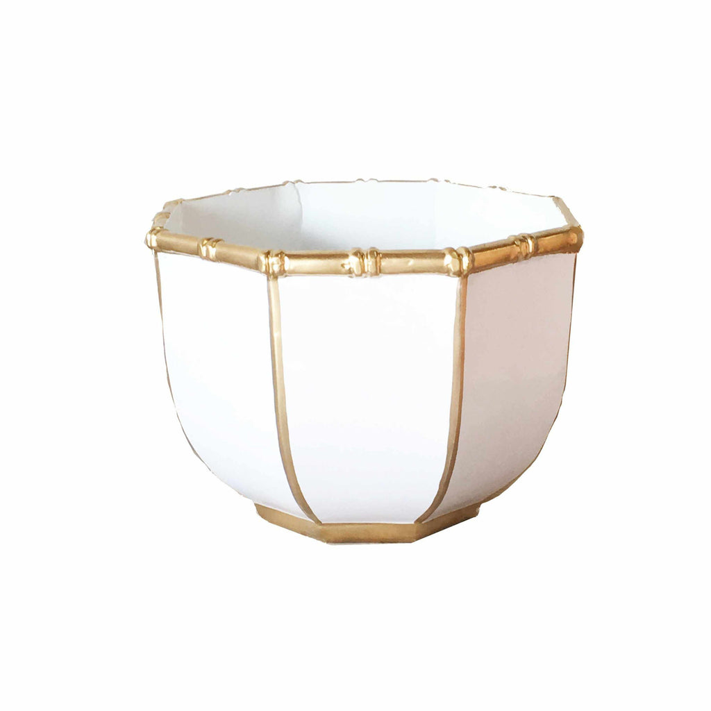 Small Bamboo Bowl in White by Dana Gibson