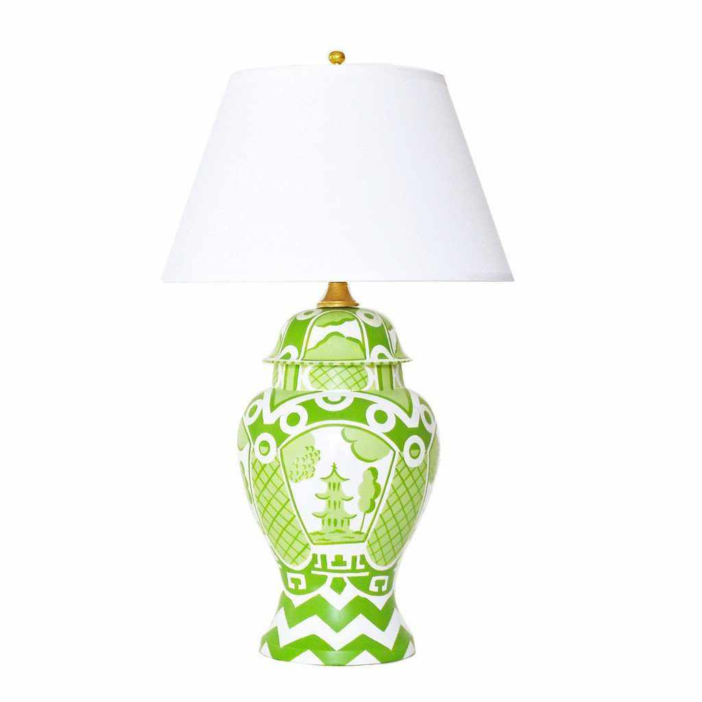 Summer Palace Ginger Jar Lamp in Green by Dana Gibson