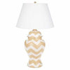 Taupe Bargello Ginger Jar Lamp by Dana Gibson