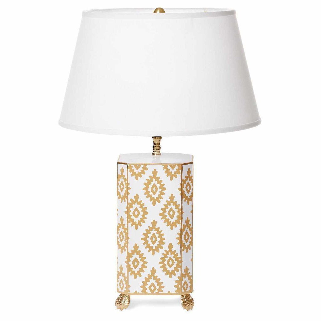 Taupe Block Print Lamp in Small by Dana Gibson
