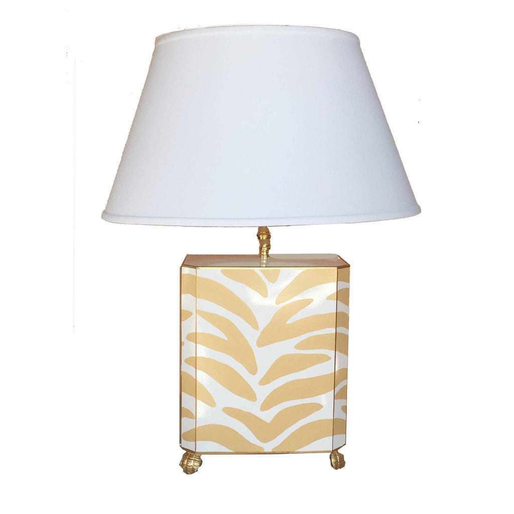 Taupe Zebra Lamp by Dana Gibson