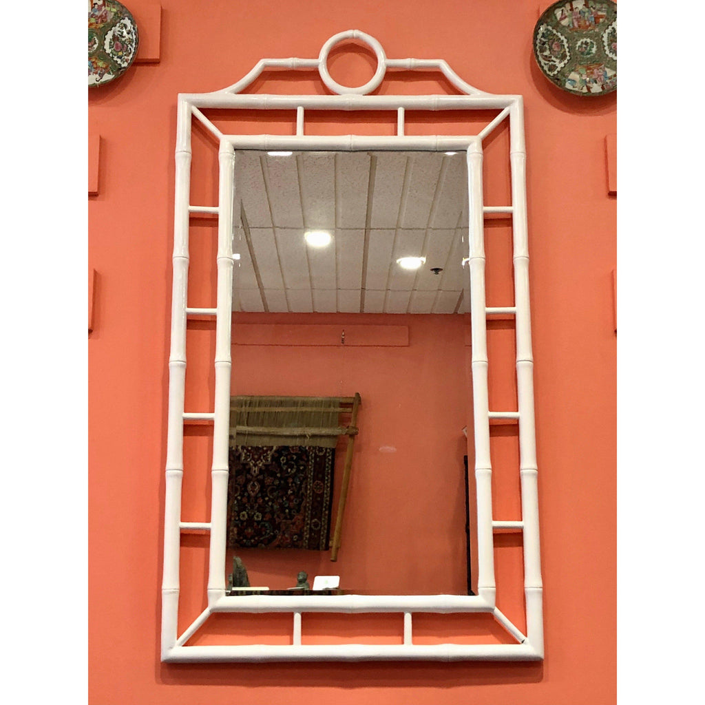 Vintage Faux Bamboo Beveled Wall Mirror by Vintage