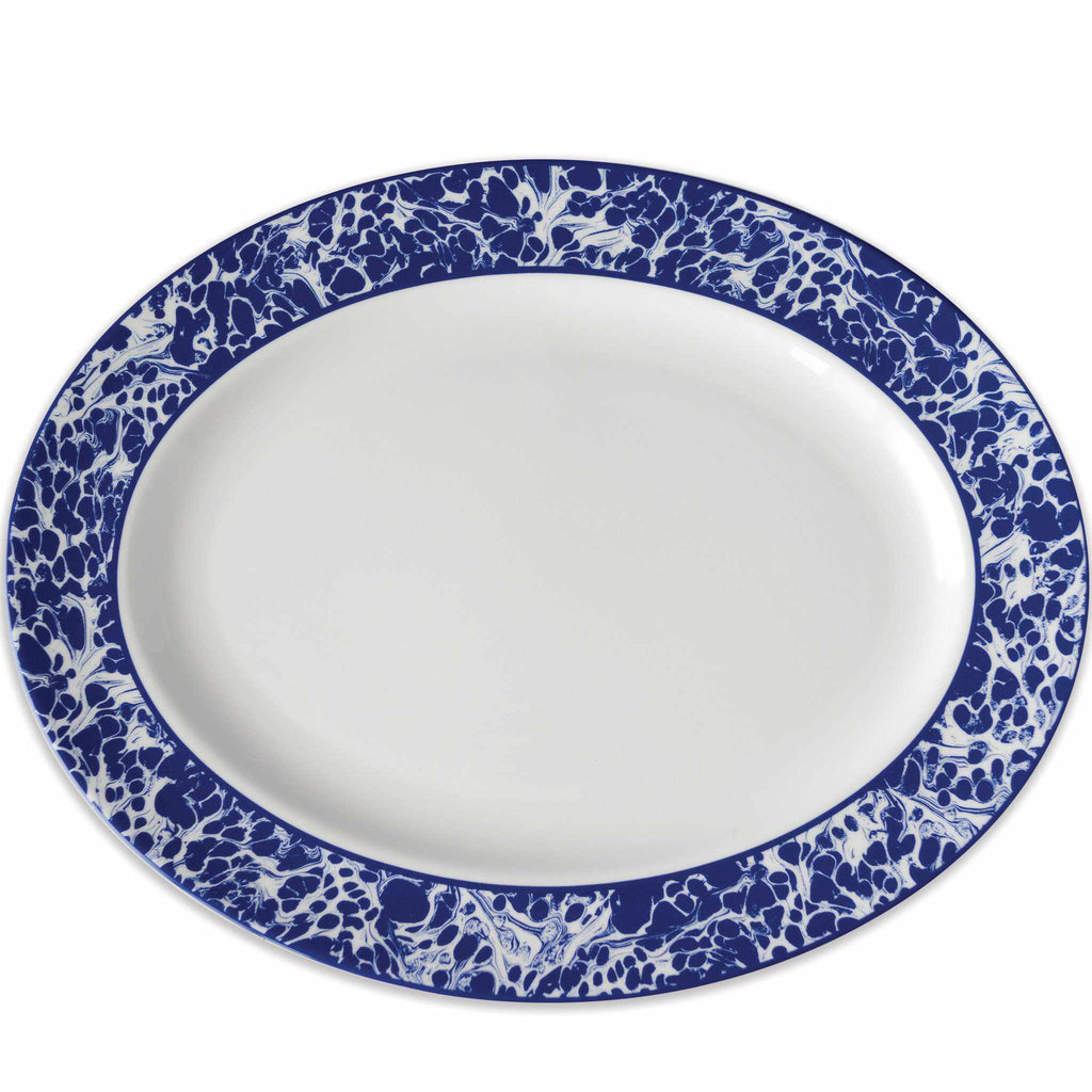 WILLIAMSBURG Collection - Blue Marble Large Oval Platter** by Caskata