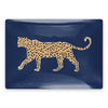 Walking Leopard Rectangle Glass Trinket Tray by Clairebella