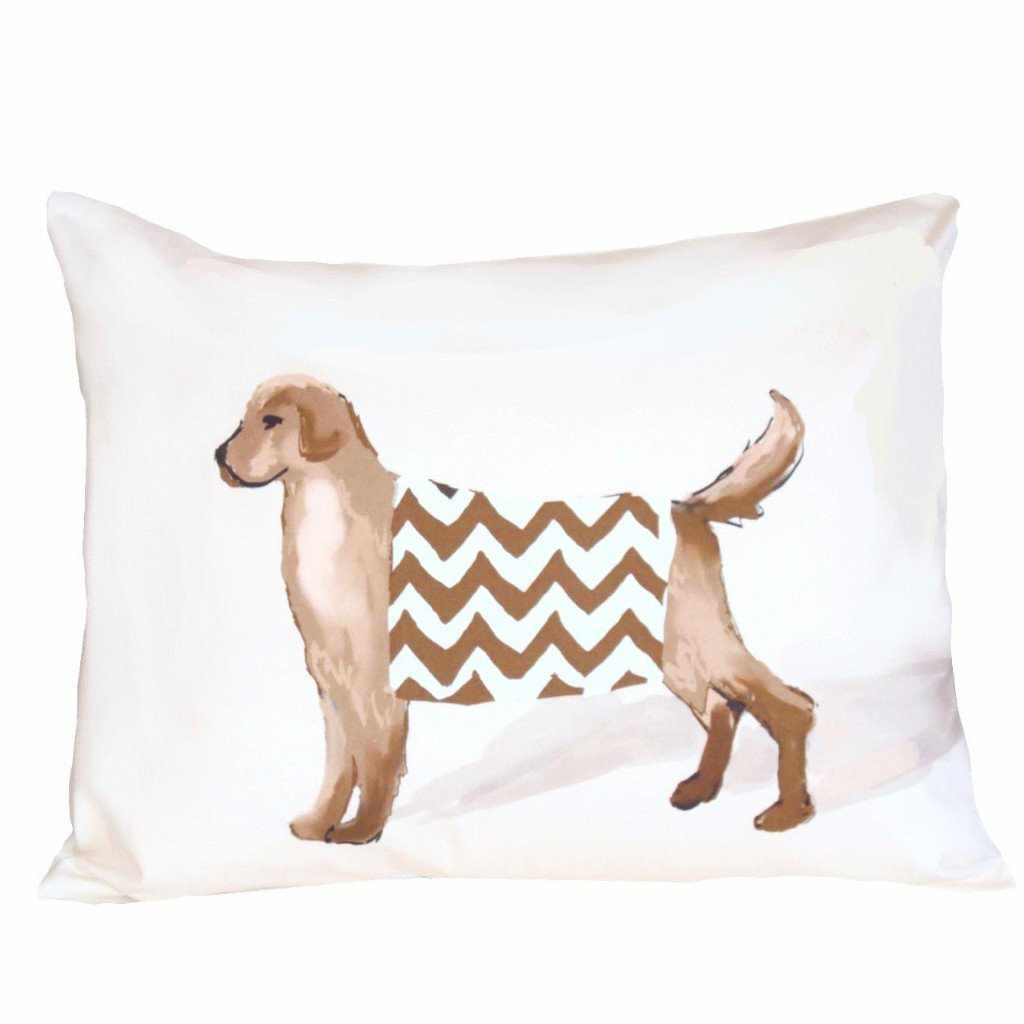 White Dog Pillow by Dana Gibson