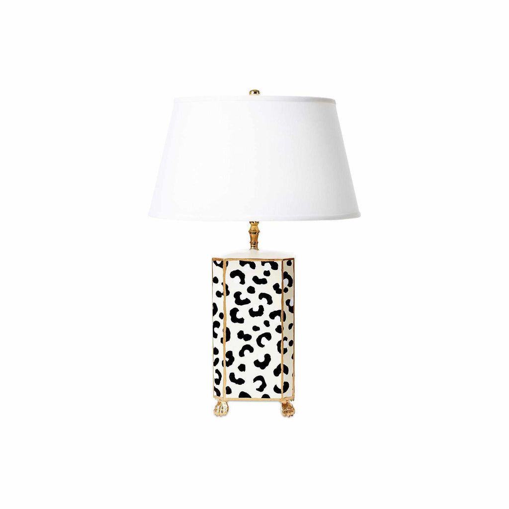 White Leopard Lamp by Dana Gibson