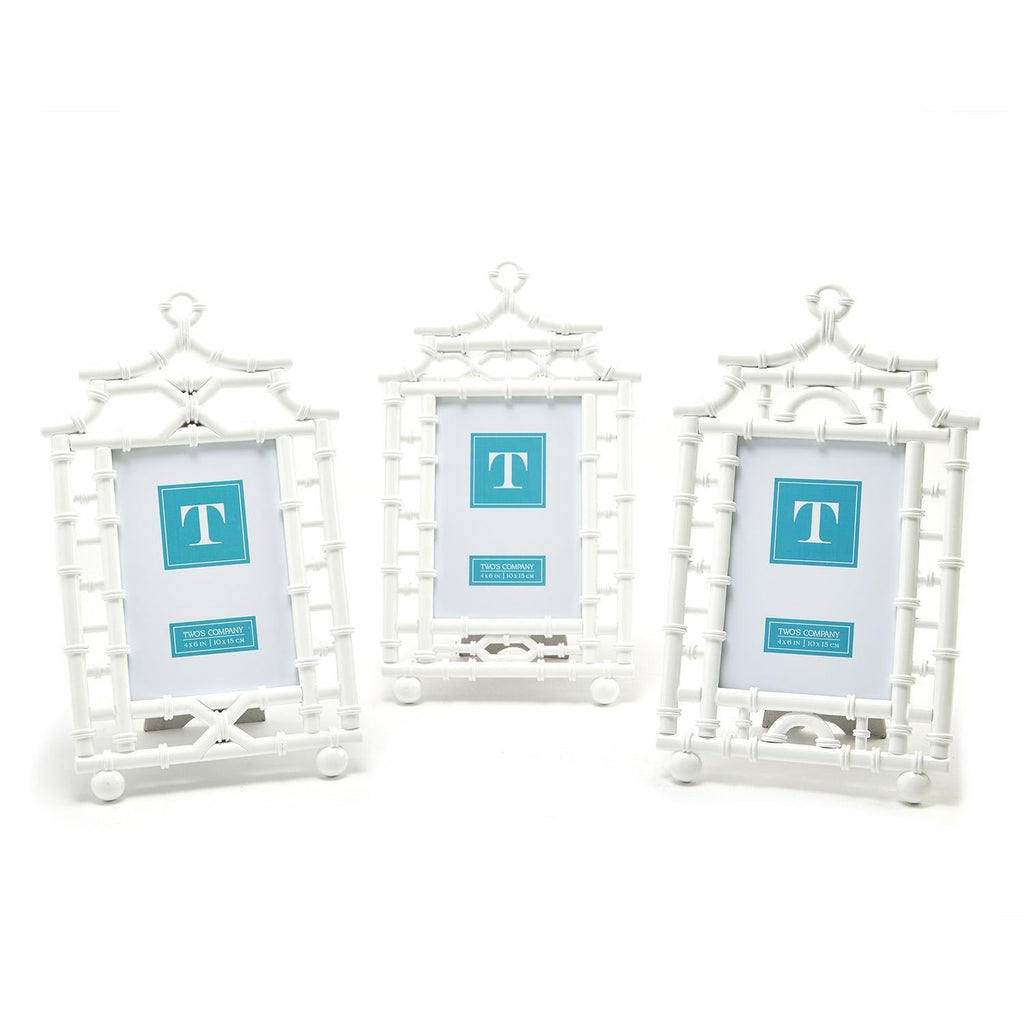White Pagoda 4" x 6" Photo Frame by Two's Company