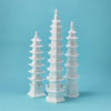 White Pagoda Figurines, 3 Piece Set by Two's Company