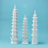 White Pagoda Figurines, 3 Piece Set by Two's Company
